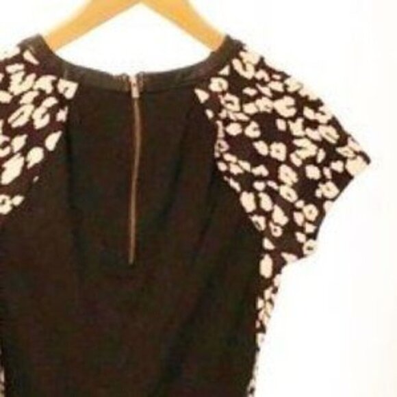 Banana republic top black cream jacquard animal print Small - Picture 6 of 8